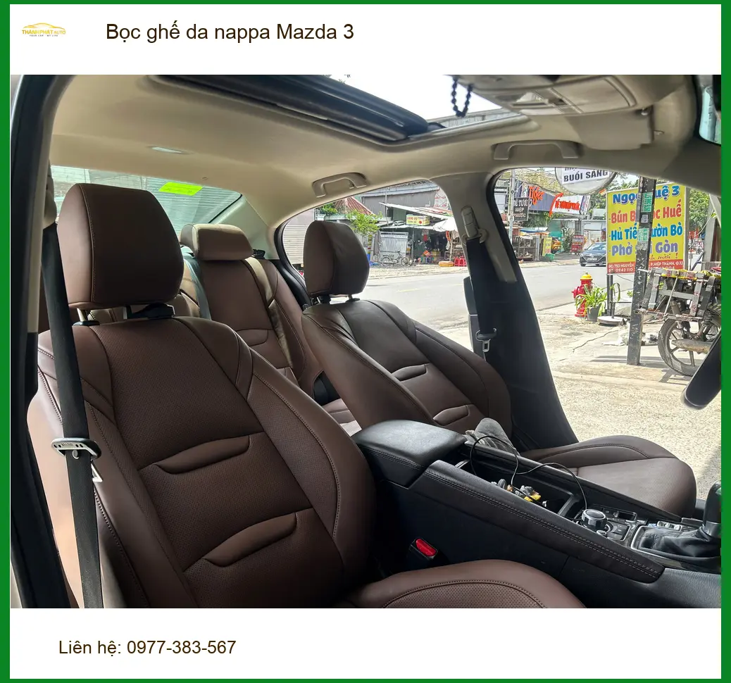 Anh Lâm bọc ghế da Nappa Mazda 3 tại Gò Vấp cho nội thất sang trọng ảnh thực tế 2