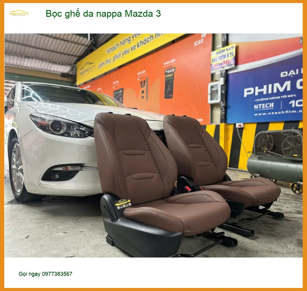 Anh Lâm bọc ghế da Nappa Mazda 3 tại Gò Vấp cho nội thất sang trọng ảnh thực tế 3
