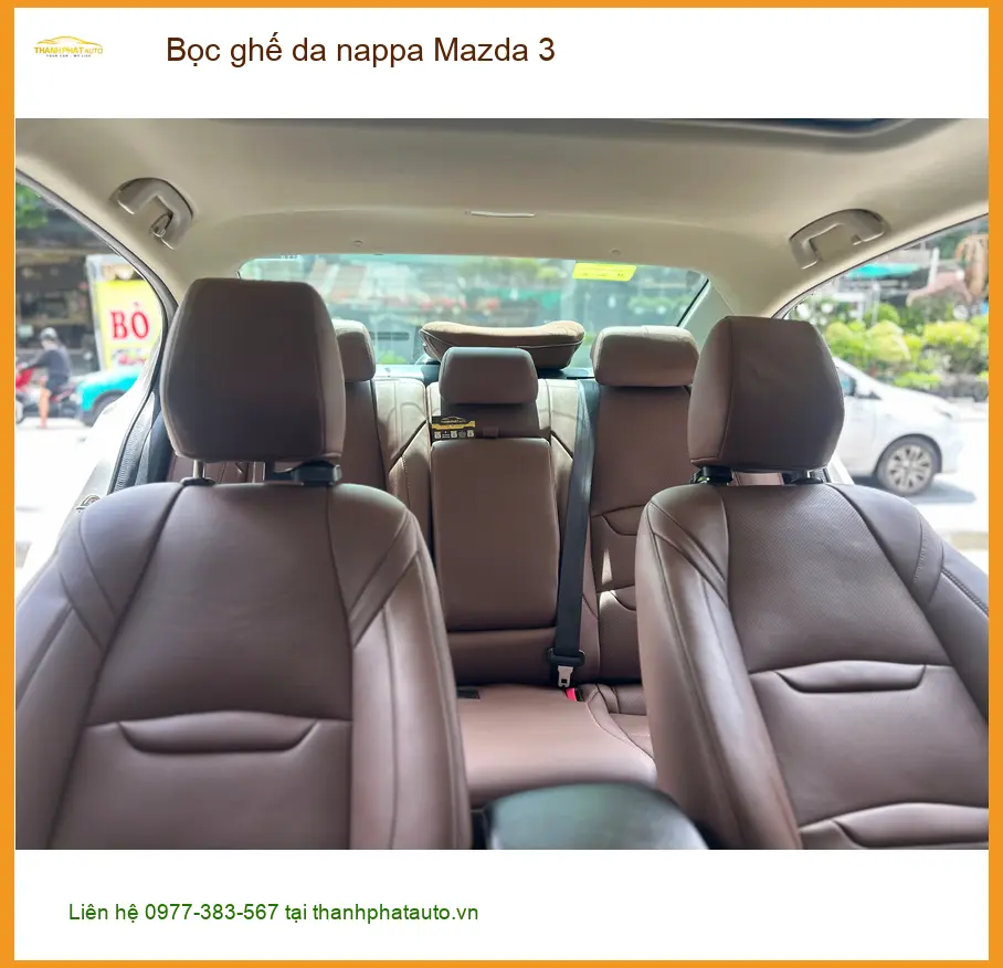 Anh Lâm bọc ghế da Nappa Mazda 3 tại Gò Vấp cho nội thất sang trọng ảnh thực tế 4