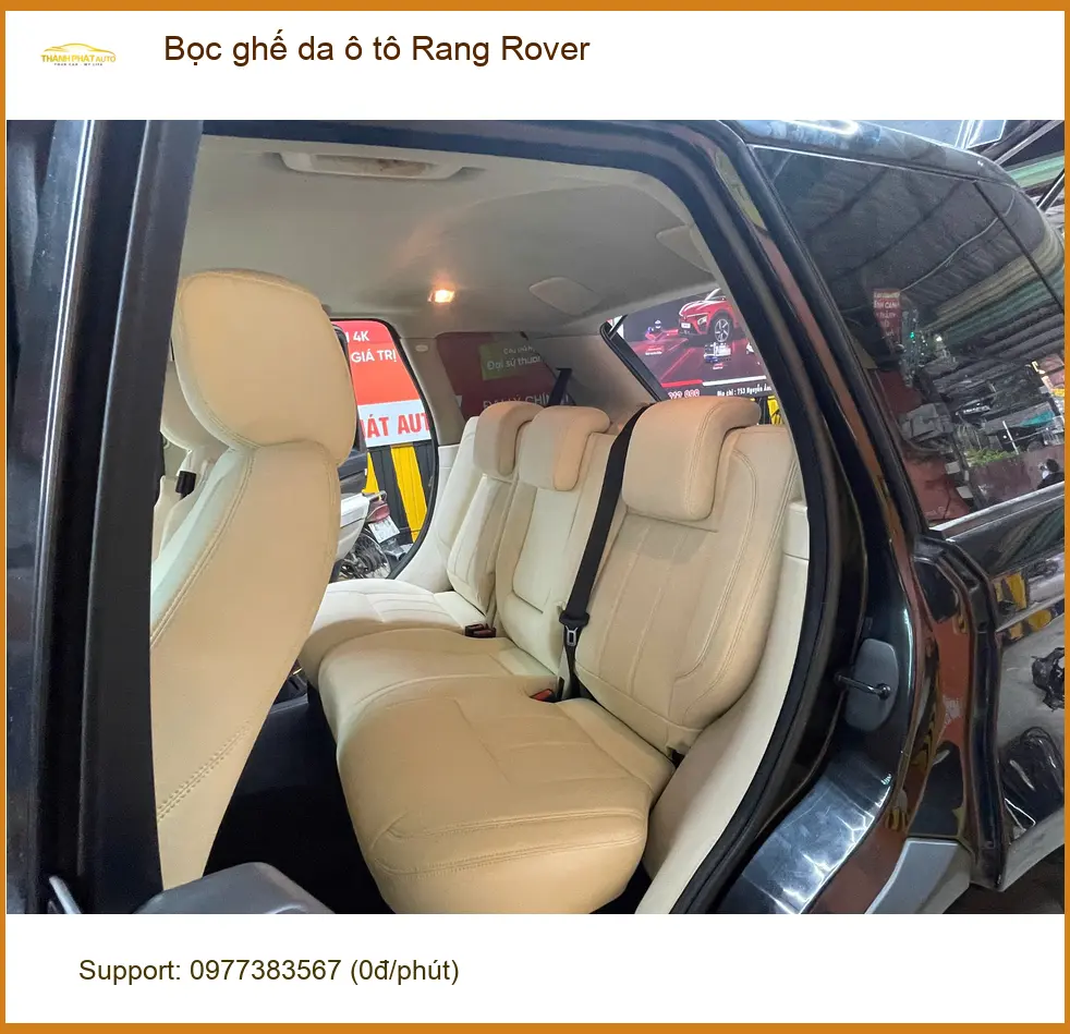 Anh Minh bọc ghế da ô tô Rang Rover tại Quận 3 để nội thất sang trọng, dễ vệ sinh ảnh thực tế 3