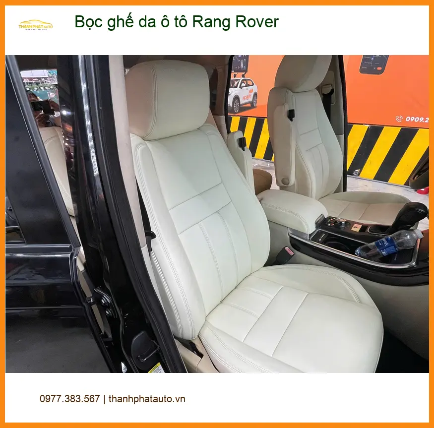 Anh Minh bọc ghế da ô tô Rang Rover tại Quận 3 để nội thất sang trọng, dễ vệ sinh ảnh thực tế 4