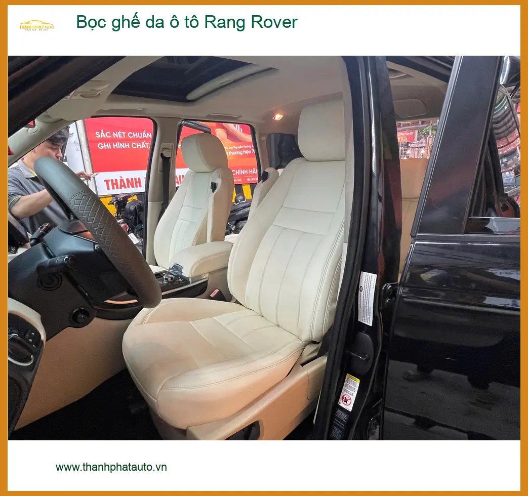 Anh Minh bọc ghế da ô tô Rang Rover tại Quận 3 để nội thất sang trọng, dễ vệ sinh ảnh thực tế 5