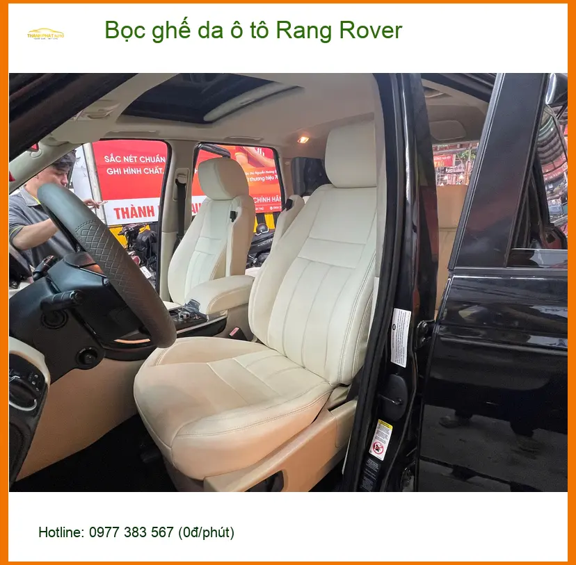 Cô Diệu bọc ghế da ô tô Range Rover tại Quận 8 cho nội thất luôn mới