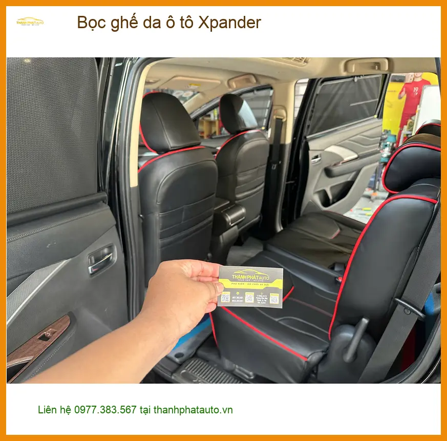 Chị Minh Thư bọc ghế da ô tô Xpander Quận 6 để nội thất xe luôn sạch đẹp ảnh thực tế 3