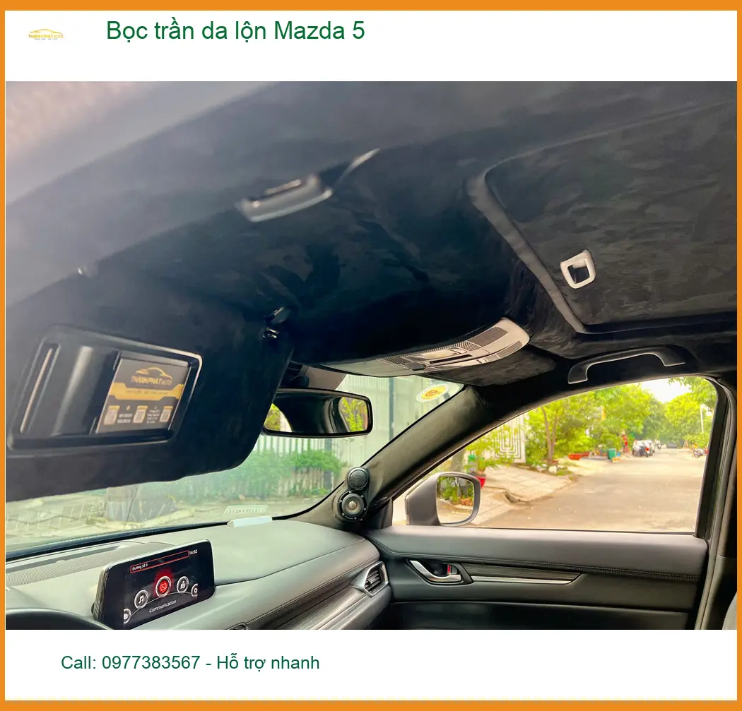 Chú Minh bọc trần da lộn cho Mazda 5 tại Quận Bình Tân để nội thất sang trọng hơn ảnh thực tế 2