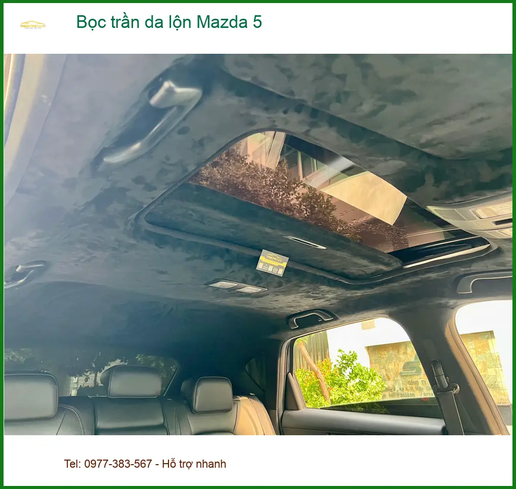 Chú Minh bọc trần da lộn cho Mazda 5 tại Quận Bình Tân để nội thất sang trọng hơn ảnh thực tế 3