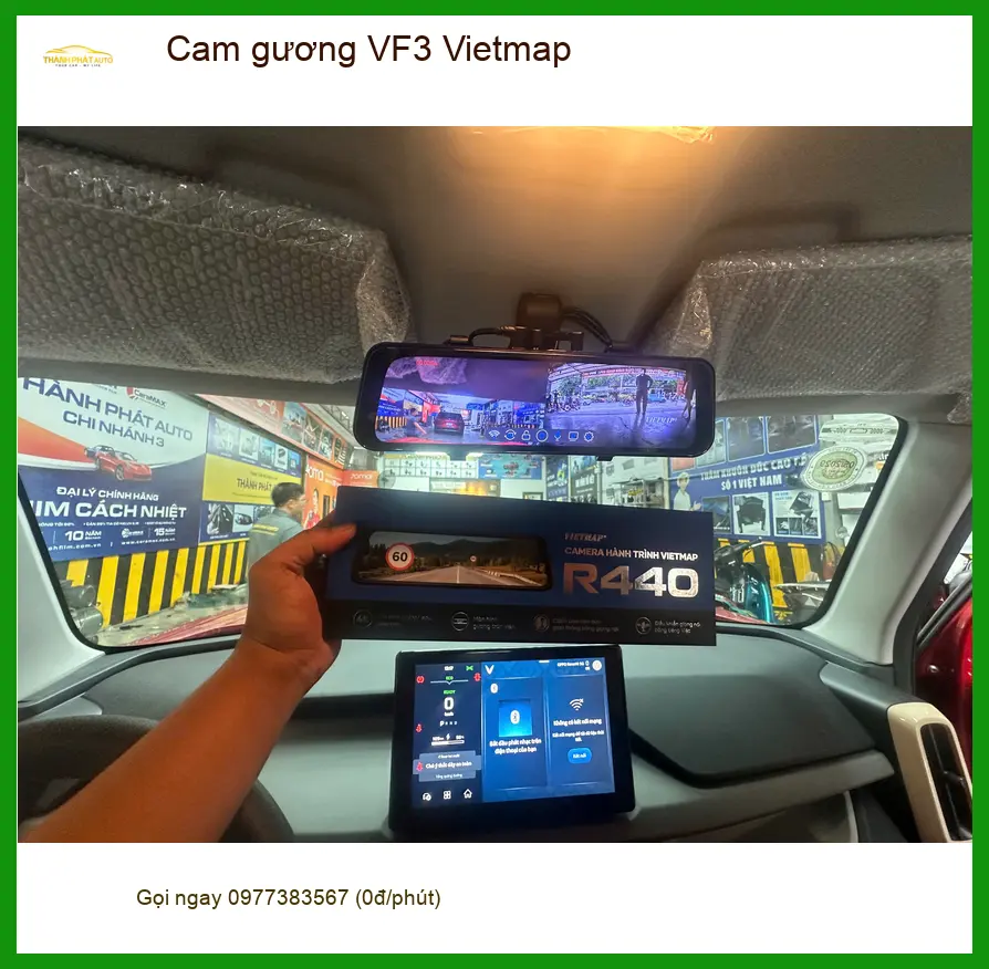 Cô Hiền lắp cam gương Vietmap cho VinFast VF3 tại Quận 12 vì cần ghi lại hành trình ảnh thực tế 2