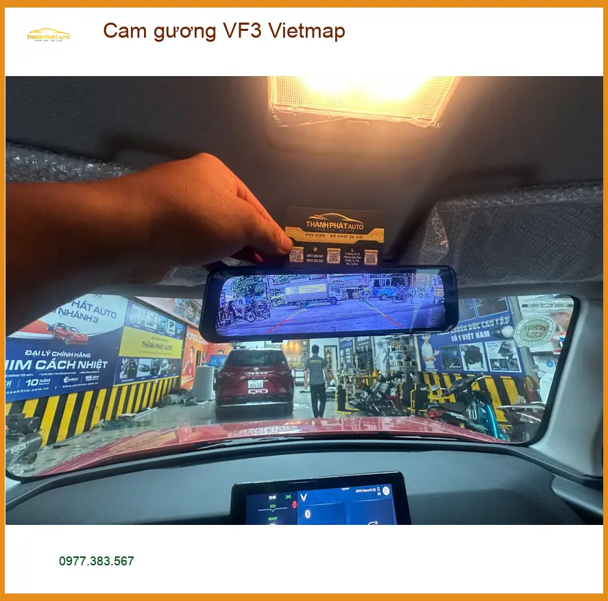 Cô Hiền lắp cam gương Vietmap cho VinFast VF3 tại Quận 12 vì cần ghi lại hành trình ảnh thực tế 3