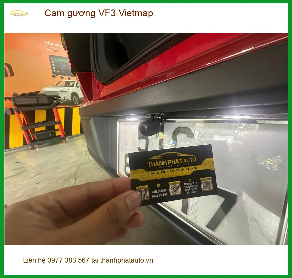 Cô Thảo lắp cam gương Vietmap cho VinFast VF3 tại Hóc Môn để an tâm lái xe. ảnh thực tế 4