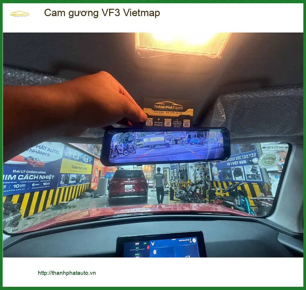 Chị Thuý lắp camera gương Vietmap cho VinFast VF3 tại Quận 2 để tiện quan sát ảnh thực tế 5