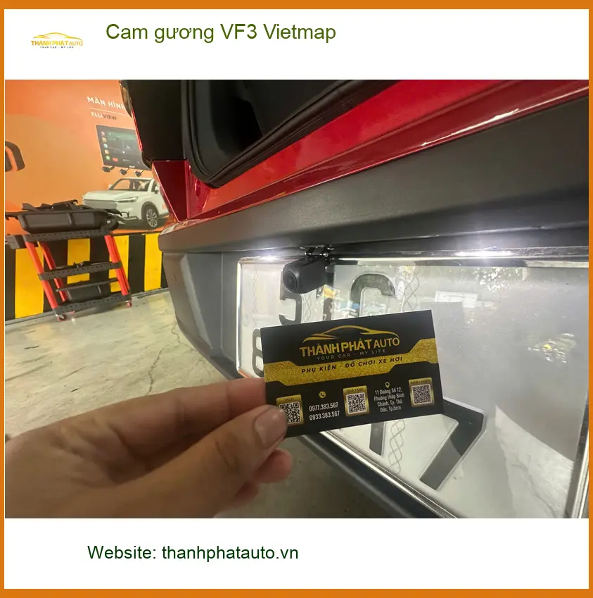 Anh Khải lắp cam gương Vietmap cho VF3 tại Tân Bình giúp lái xe an toàn