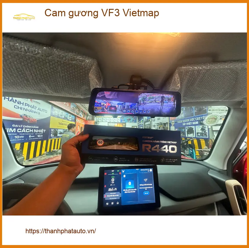 Anh Khải lắp cam gương Vietmap cho VF3 tại Tân Bình giúp lái xe an toàn ảnh thực tế 2