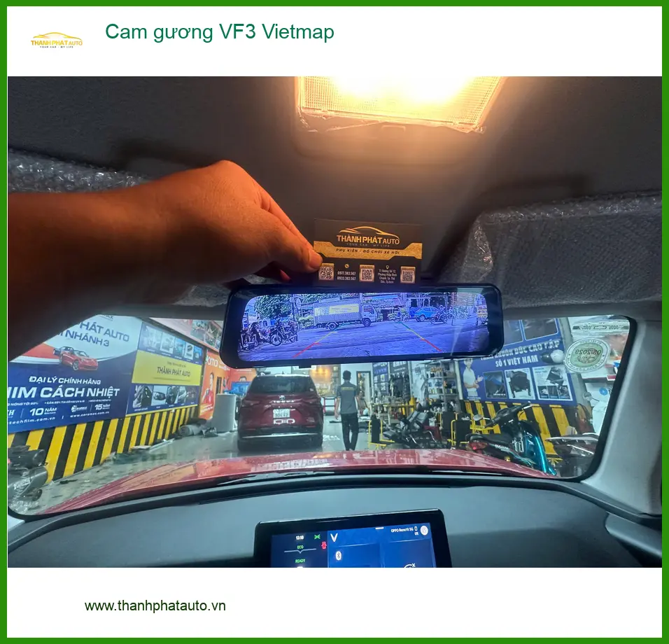 Anh Khải lắp cam gương Vietmap cho VF3 tại Tân Bình giúp lái xe an toàn ảnh thực tế 3