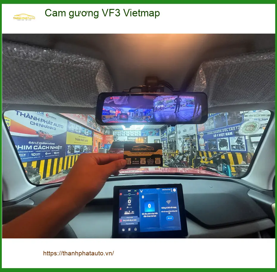 Anh Khải lắp cam gương Vietmap cho VF3 tại Tân Bình giúp lái xe an toàn ảnh thực tế 4