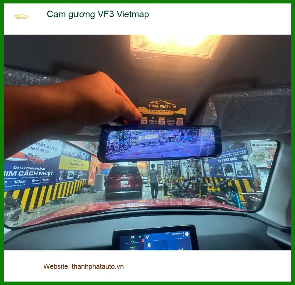 Anh Khôi lắp cam gương Vietmap cho VinFast VF3 tại Quận Thủ Đức vì hay đi đường đông ảnh thực tế 3