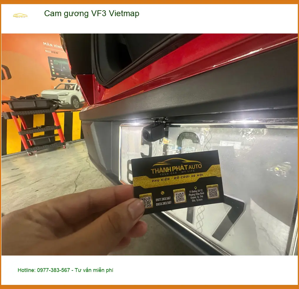 Anh Khôi lắp cam gương Vietmap cho VinFast VF3 tại Quận Thủ Đức vì hay đi đường đông ảnh thực tế 4