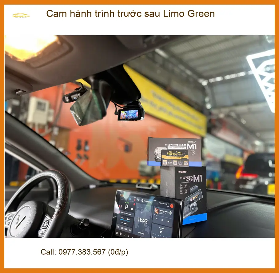Anh Trung lắp cam hành trình Limo Green trước sau cho Kia Carnival tại Thủ Đức ảnh thực tế 2