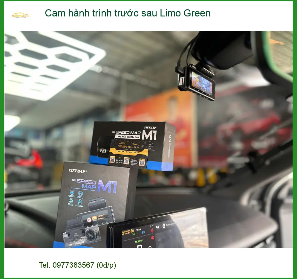 Anh Trung lắp cam hành trình Limo Green trước sau cho Kia Carnival tại Thủ Đức ảnh thực tế 5