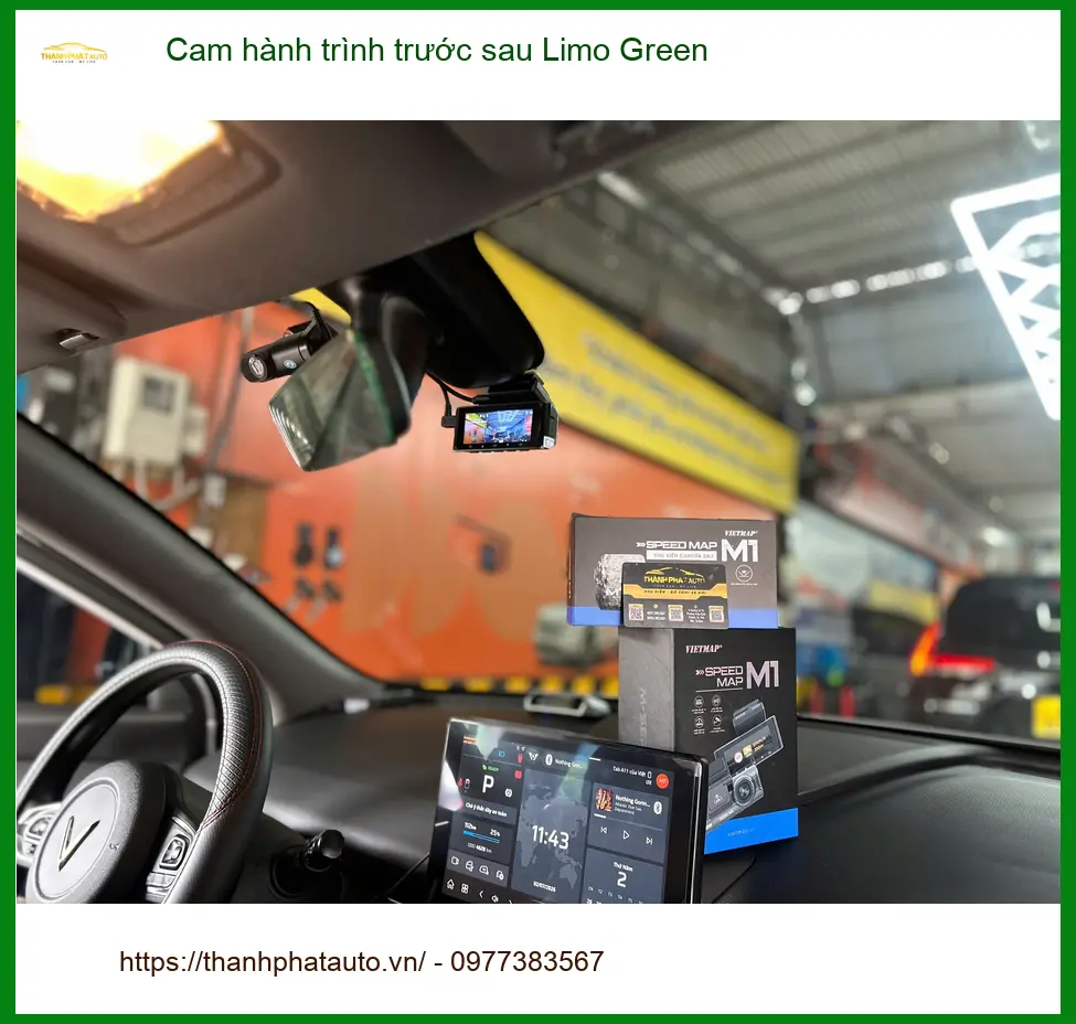 Chị Hằng lắp cam hành trình trước sau Limo Green cho VinFast Lux A2.0 tại Quận 1
