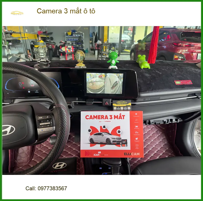 Anh Tùng lắp camera 3 mắt ô tô cho Hyundai Santa Fe tại Hóc Môn để tăng cường an toàn khi di chuyển