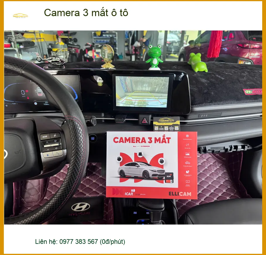 Anh Tùng lắp camera 3 mắt ô tô cho Hyundai Santa Fe tại Hóc Môn để tăng cường an toàn khi di chuyển ảnh thực tế 4