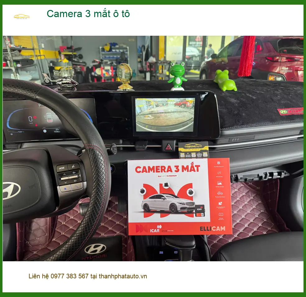 Anh Tùng lắp camera 3 mắt ô tô cho Hyundai Santa Fe tại Hóc Môn để tăng cường an toàn khi di chuyển ảnh thực tế 5
