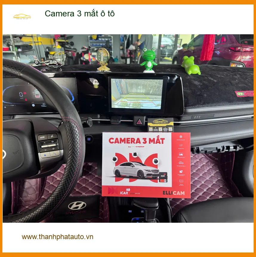 Anh Trường lắp Camera 3 mắt ô tô cho xe Hyundai Santa Fe ở Quận 2