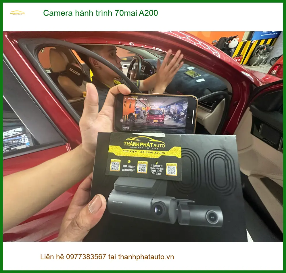 Chị Thảo lắp Camera hành trình 70mai A200 Toyota Camry tại Quận 6 ảnh thực tế 3