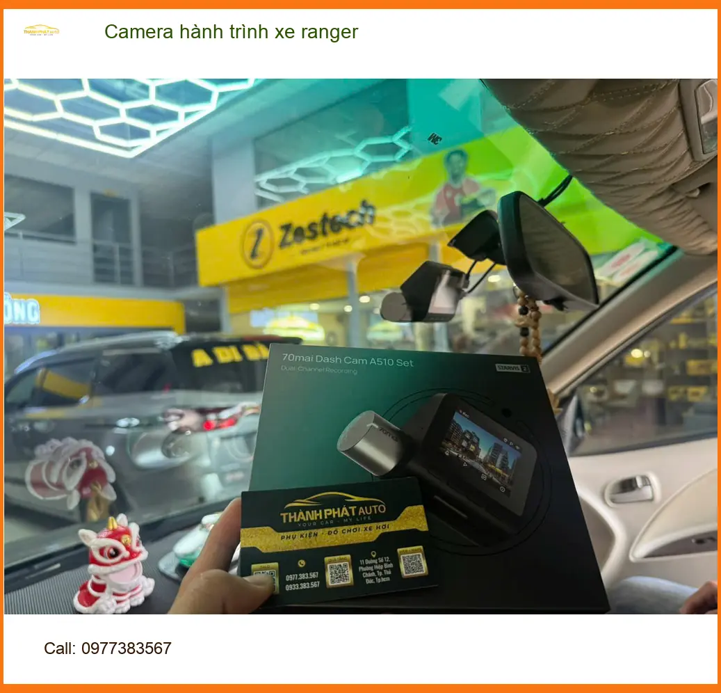 Anh Quân lắp camera hành trình Ford Ranger tại Quận 2 để giám sát an toàn hơn
