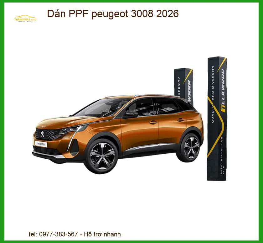 Dán PPF Peugeot 3008 2026 - Địa Chỉ Lắp Đặt Uy Tín Chính Hãng TPHCM