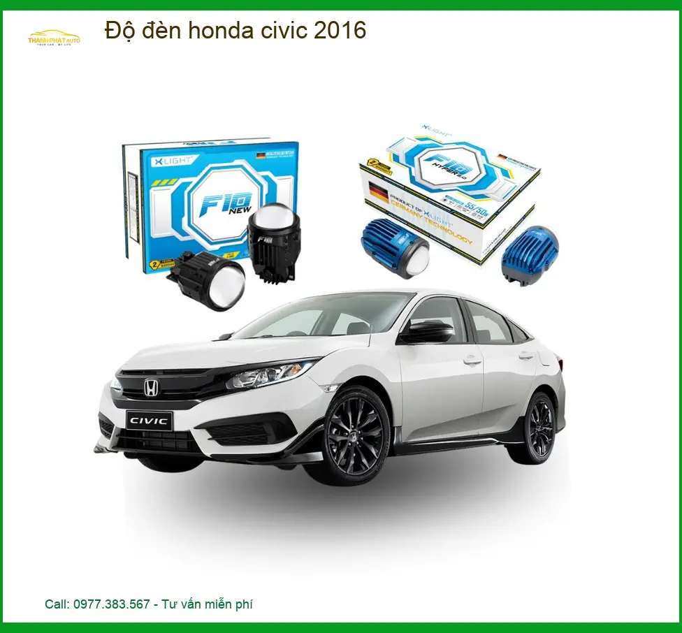 Độ Đèn Bi LED Pha Honda Civic 2016 - Trung Tâm Lắp Đặt Chính Hãng Giá Tốt TPHCM