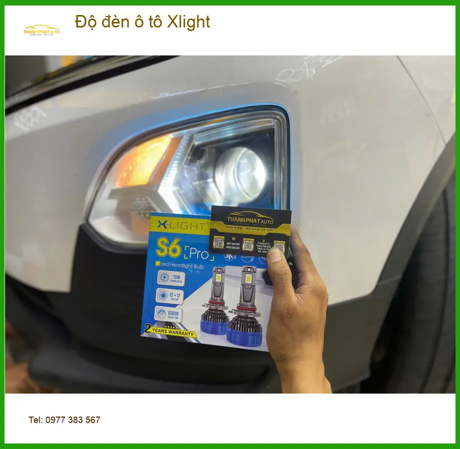 Anh Kiên độ đèn Xlight cho Hyundai Accent tại Quận 7 để tăng cường sáng. ảnh thực tế 3