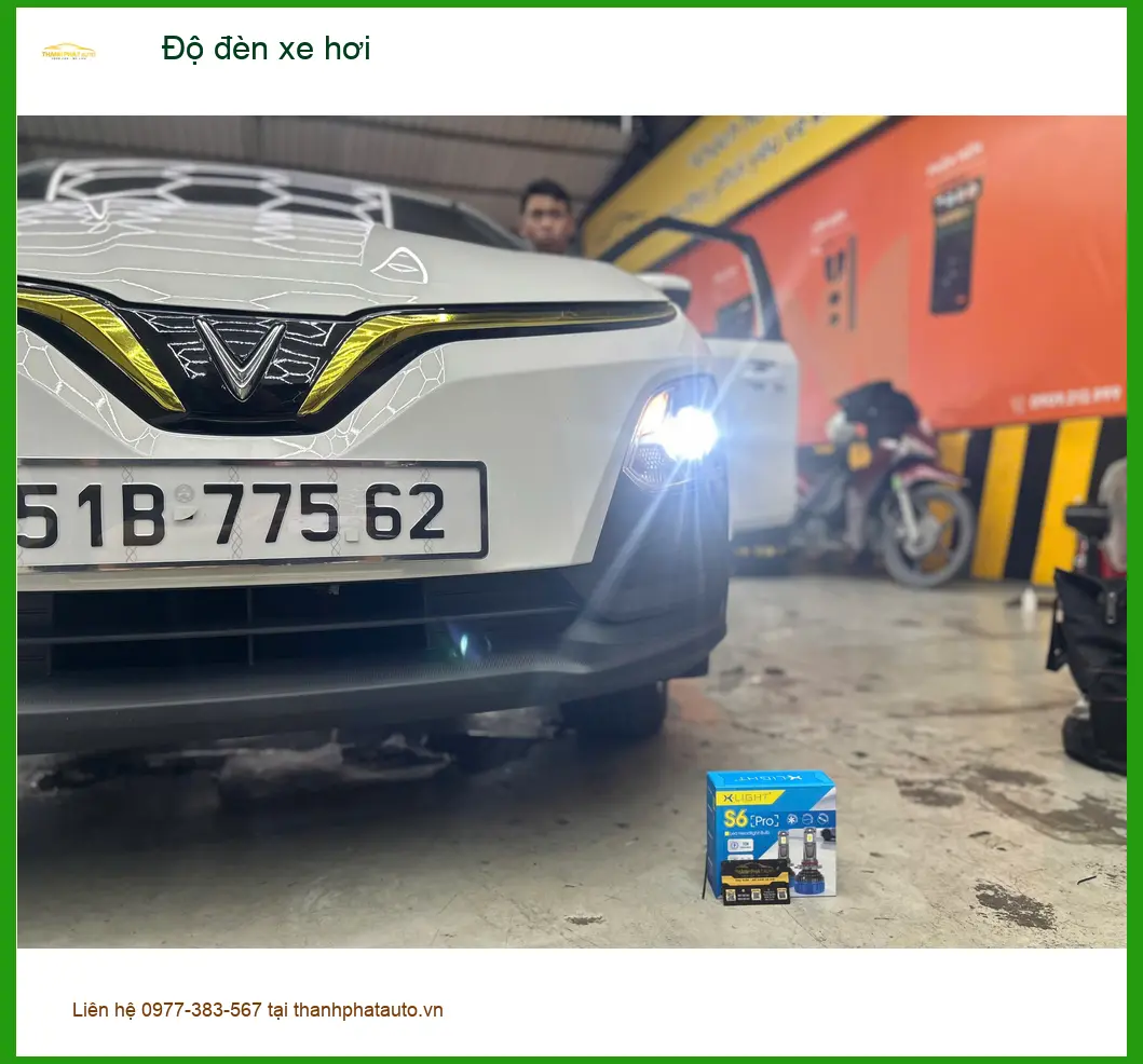 Nơi Độ đèn bi LED Hyundai SantaFe cho Chú Lâm vì đèn zin quá yếu khi đi đêm ở Hóc Môn