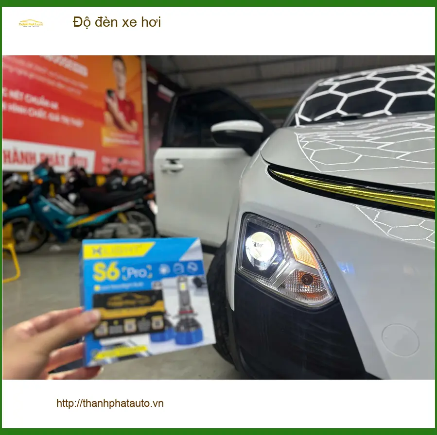 Nơi Độ đèn bi LED Hyundai SantaFe cho Chú Lâm vì đèn zin quá yếu khi đi đêm ở Hóc Môn ảnh thực tế 2