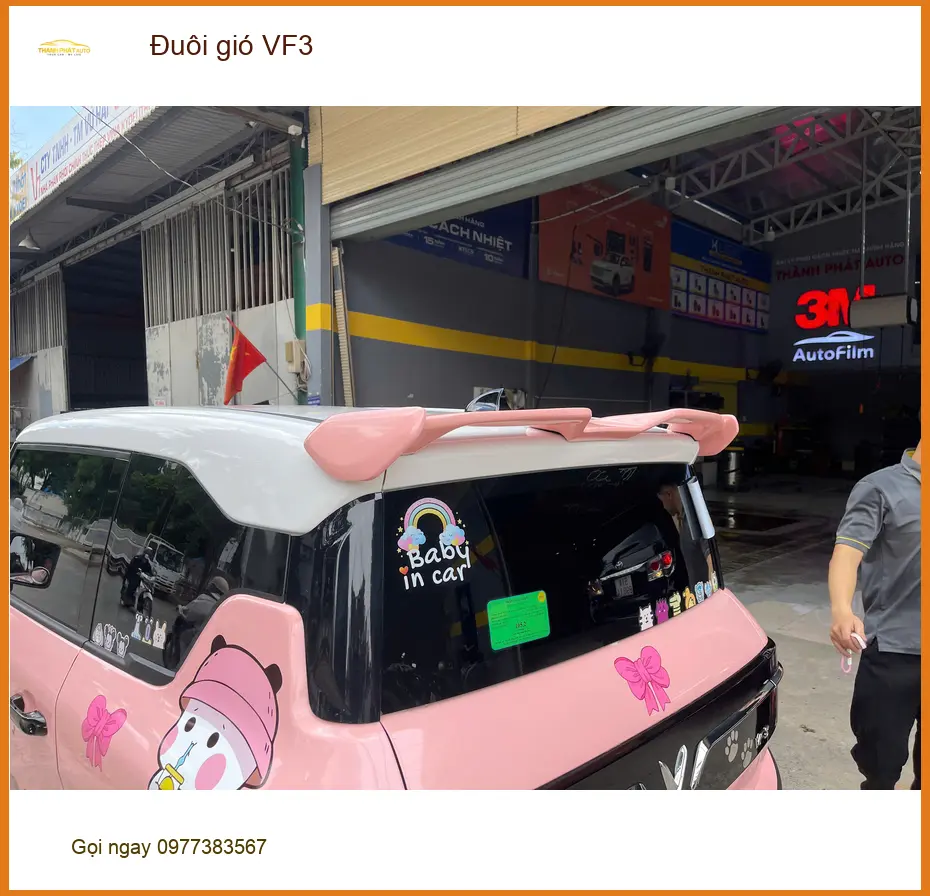Anh Khang lắp đuôi gió cho VinFast VF3 tại Quận 3 để xe trông cá tính hơn ảnh thực tế 2