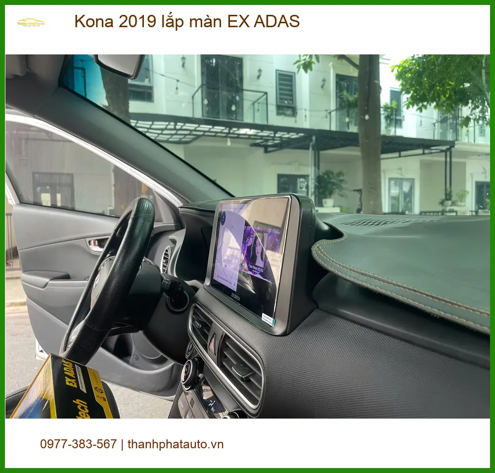 Anh Khải lắp màn hình EX ADAS cho Kona 2019 tại Quận 1 để lái xe an toàn hơn ảnh thực tế 2
