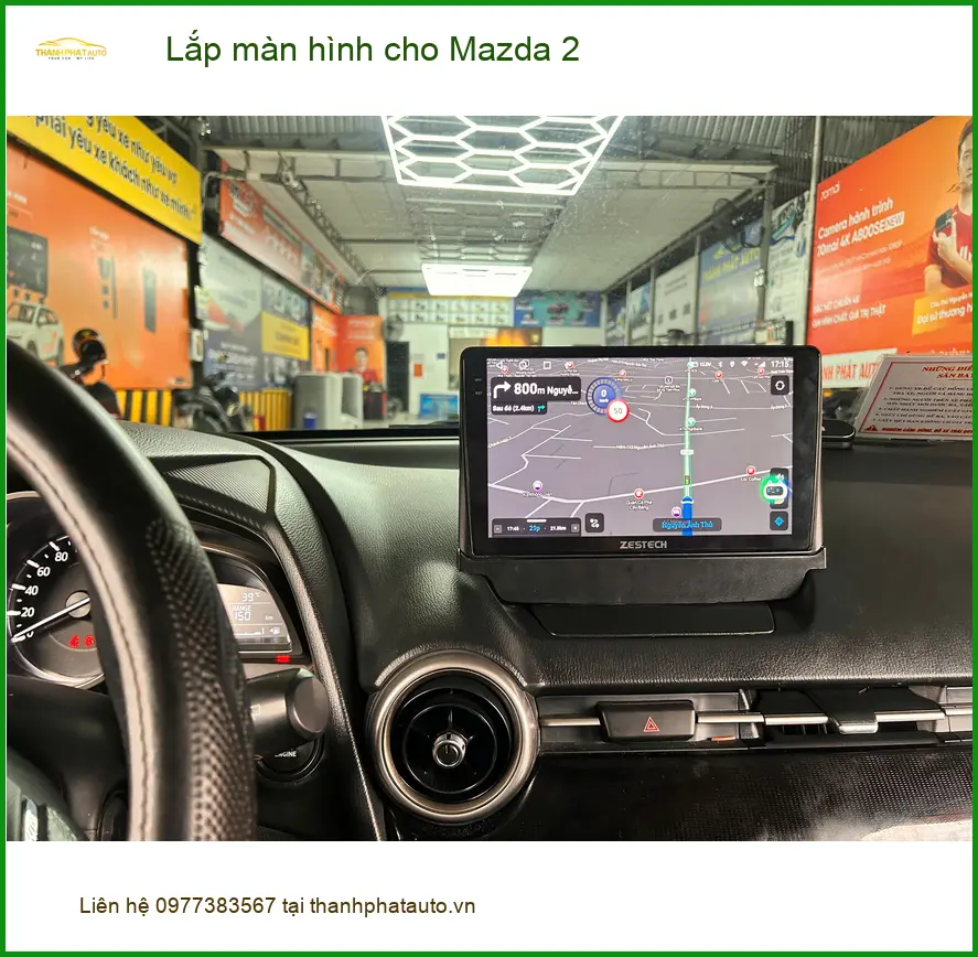 Anh Lâm lắp màn hình cho Mazda 2 tại Quận 8 để nâng cấp giải trí và dẫn đường ảnh thực tế 4