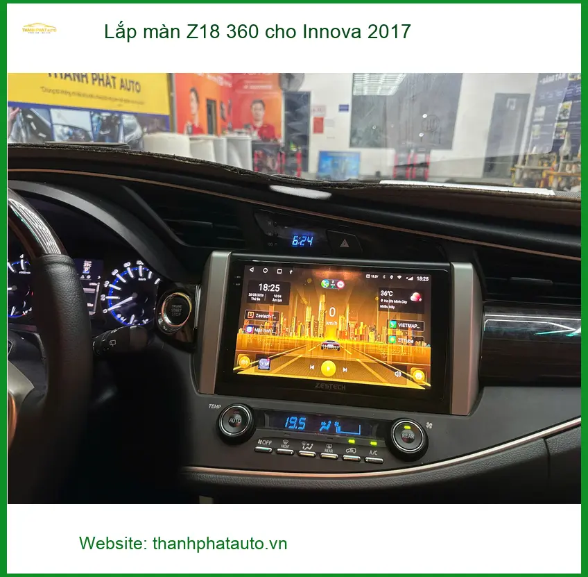 Anh Tấn lắp màn Z18 360 cho Innova 2017 tại Nhà Bè để tiện di chuyển hơn ảnh thực tế 3