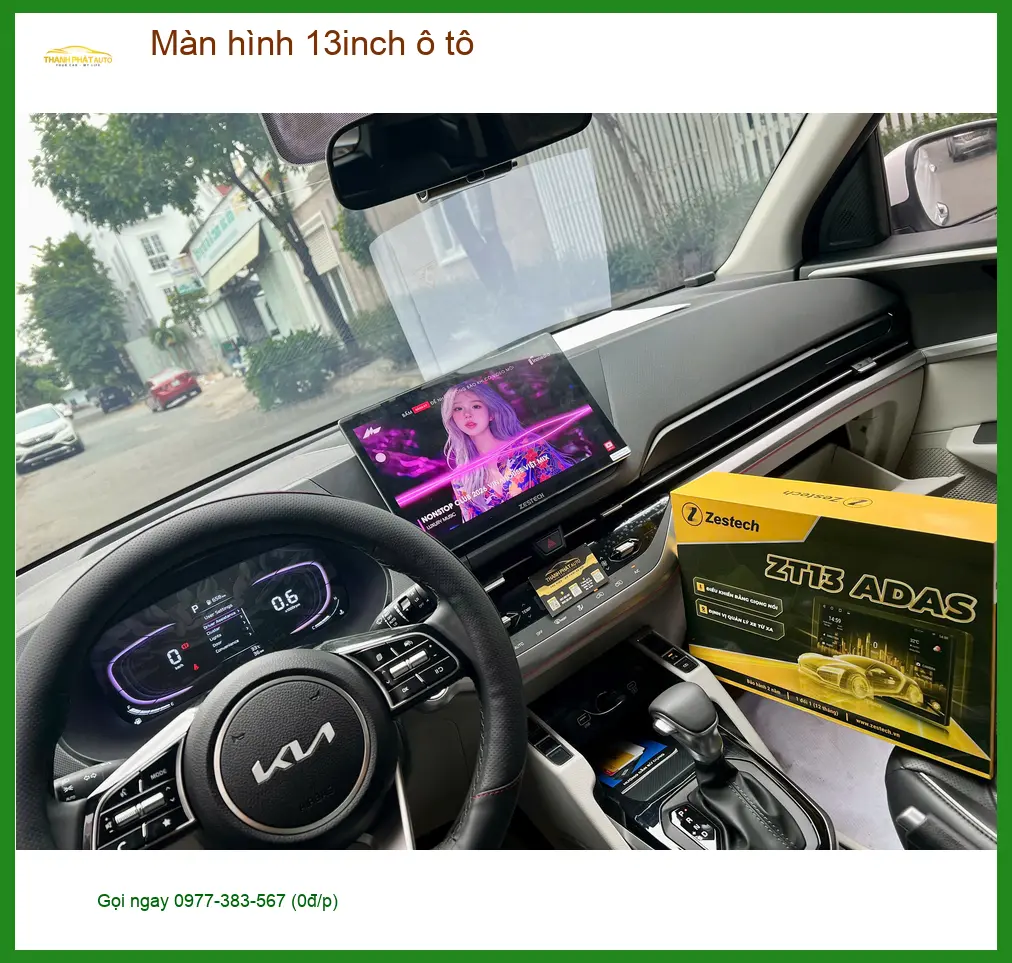 Chị Thuỷ lắp màn hình 13inch ô tô Hyundai Santa Fe ở Quận Thủ Đức