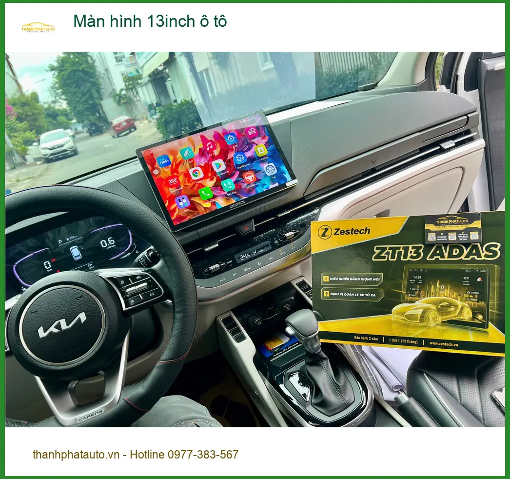 Chị Thuỷ lắp màn hình 13inch ô tô Hyundai Santa Fe ở Quận Thủ Đức ảnh thực tế 4