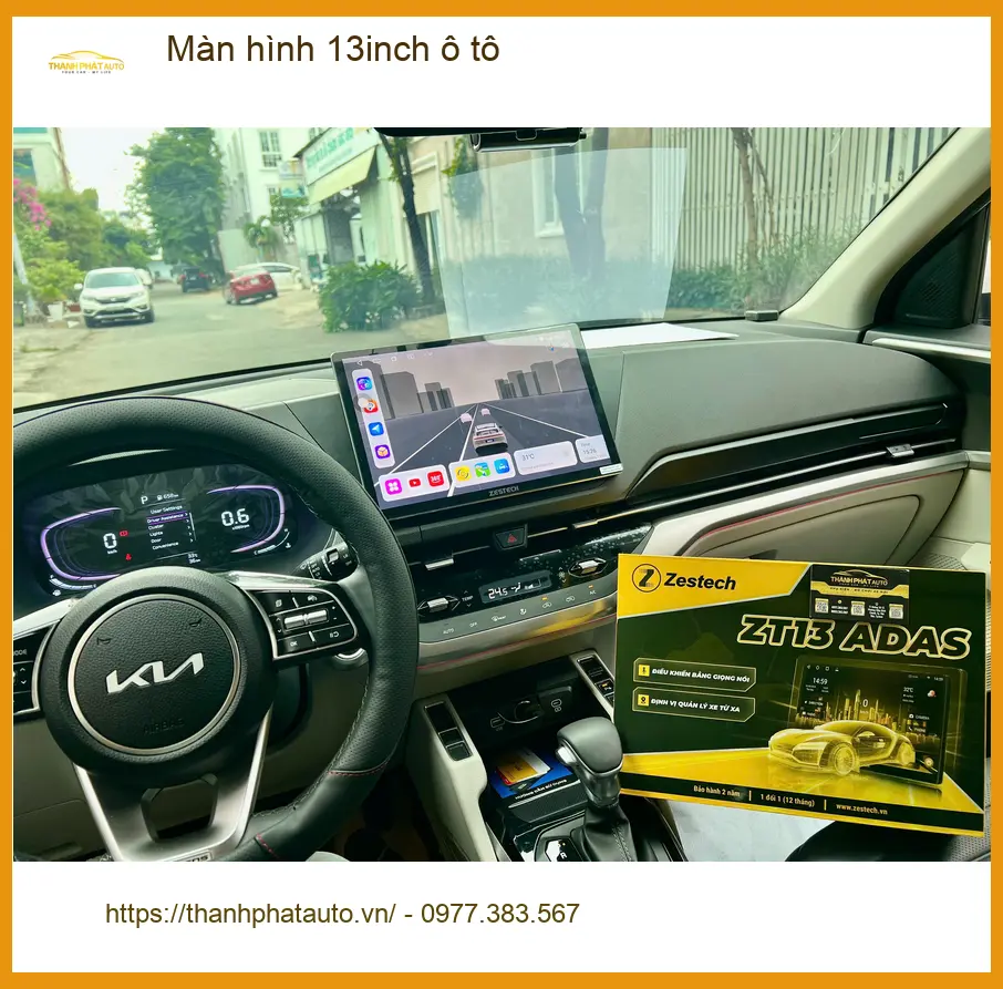 Chị Thuỷ lắp màn hình 13inch ô tô Hyundai Santa Fe ở Quận Thủ Đức ảnh thực tế 5