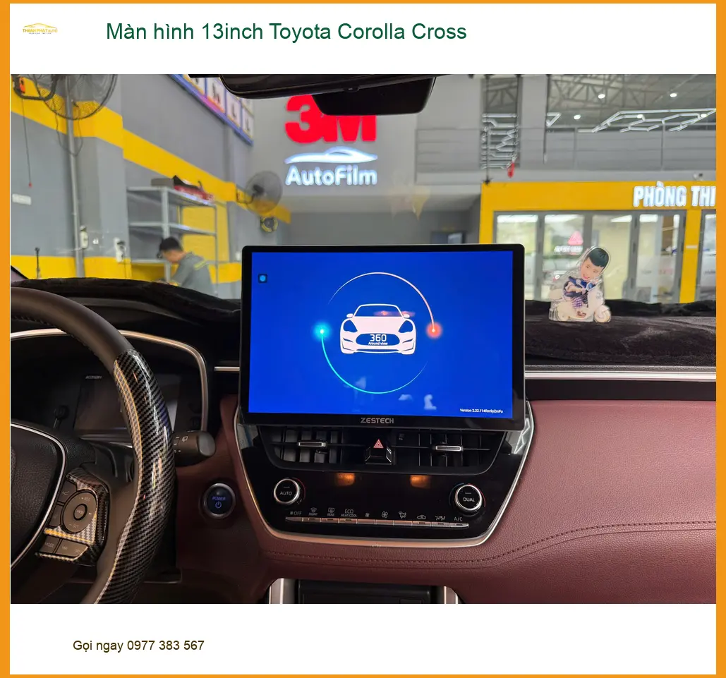 Anh Minh nâng cấp màn hình 13inch cho Toyota Corolla Cross tại Quận 6 để nâng tầm giải trí trên xe ảnh thực tế 2