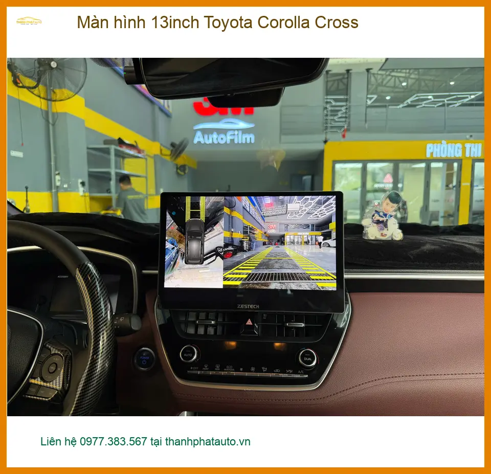 Anh Minh nâng cấp màn hình 13inch cho Toyota Corolla Cross tại Quận 6 để nâng tầm giải trí trên xe ảnh thực tế 3