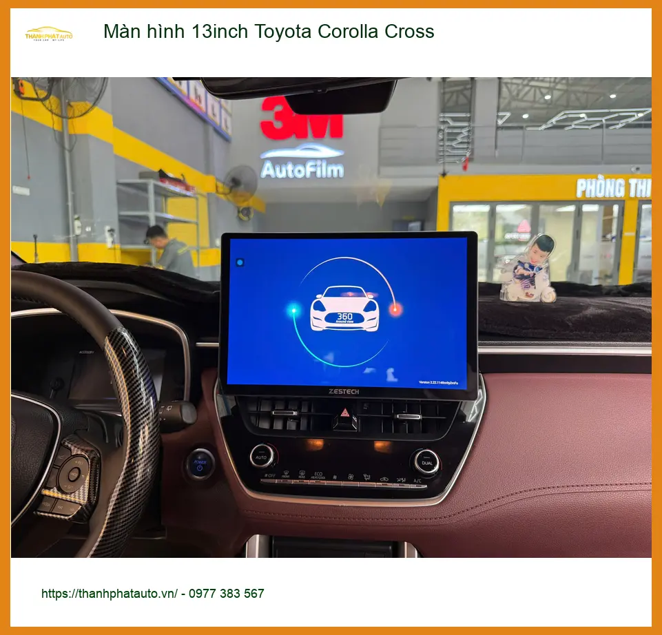 Anh Quý lắp màn hình 13inch Toyota Corolla Cross tại Thủ Đức để nâng cấp xe ảnh thực tế 3