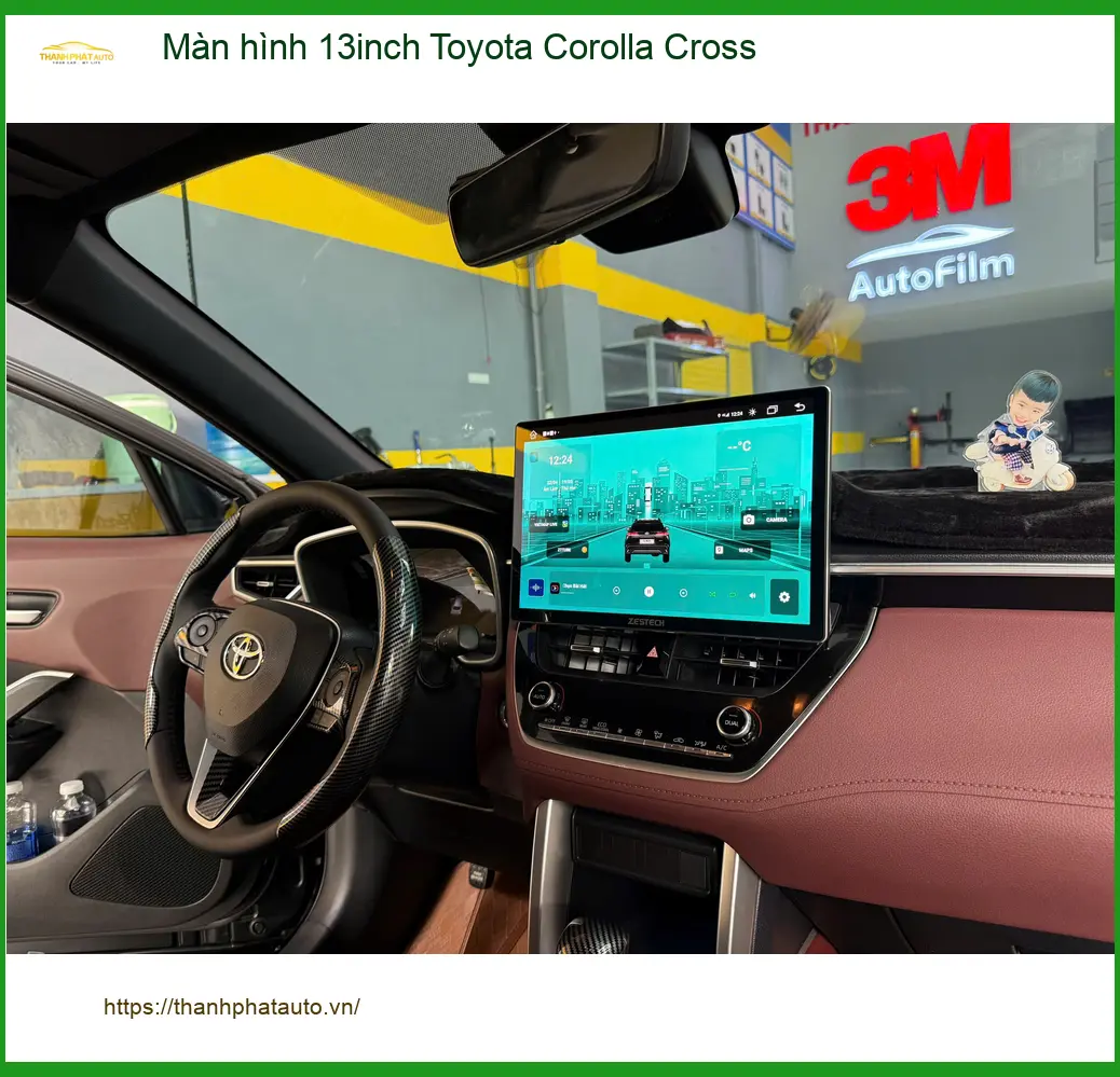 Anh Quý lắp màn hình 13inch Toyota Corolla Cross tại Thủ Đức để nâng cấp xe ảnh thực tế 5