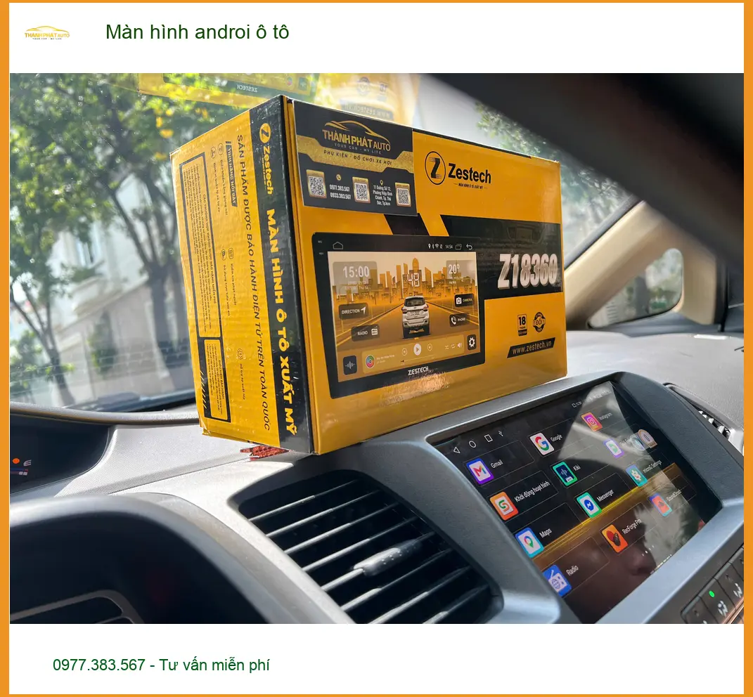 Anh Tùng lắp màn hình Android ô tô cho Hyundai SantaFe tại Quận 10 vì màn zin quá chậm ảnh thực tế 3