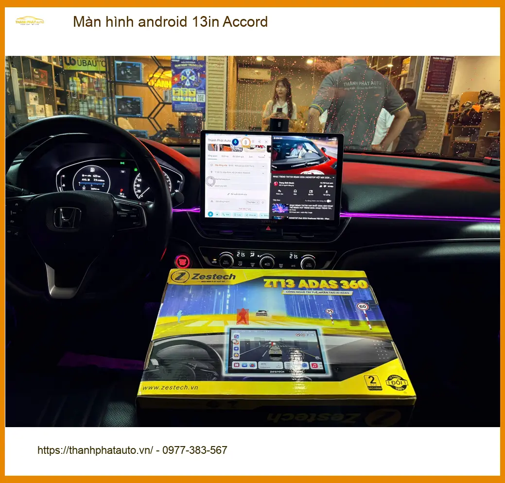 Chị Mai lắp Màn hình Android 13 inch cho Accord ở Hóc Môn ảnh thực tế 2