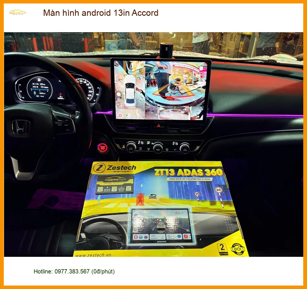 Chị Mai lắp Màn hình Android 13 inch cho Accord ở Hóc Môn ảnh thực tế 3