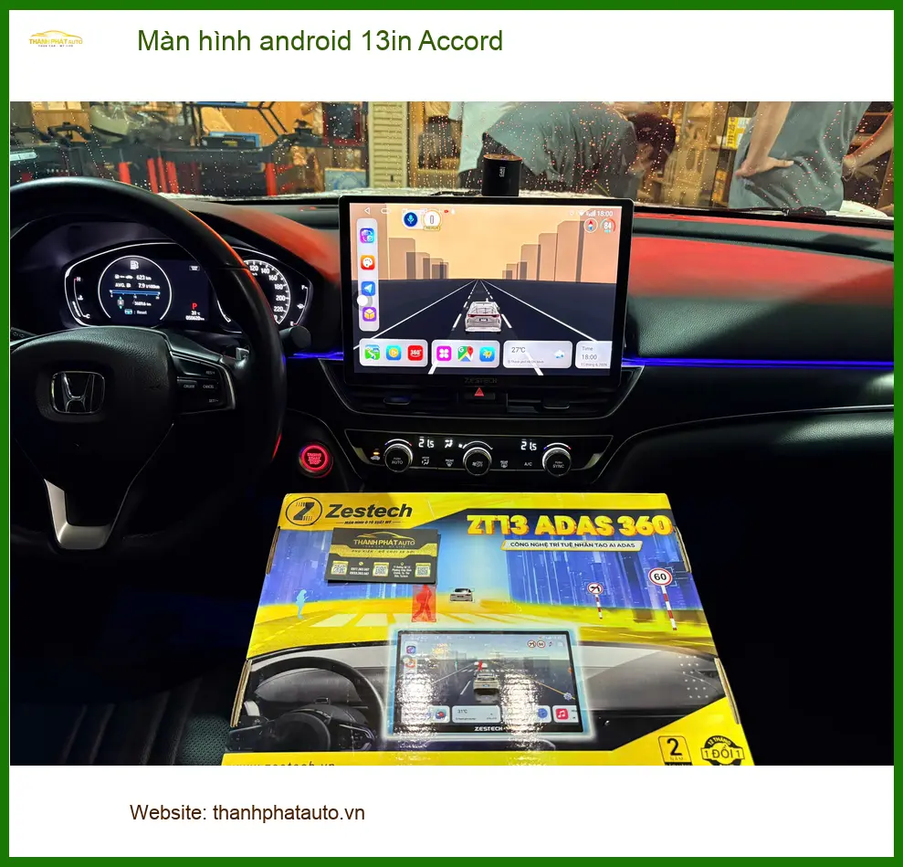 Chị Mai lắp Màn hình Android 13 inch cho Accord ở Hóc Môn ảnh thực tế 5