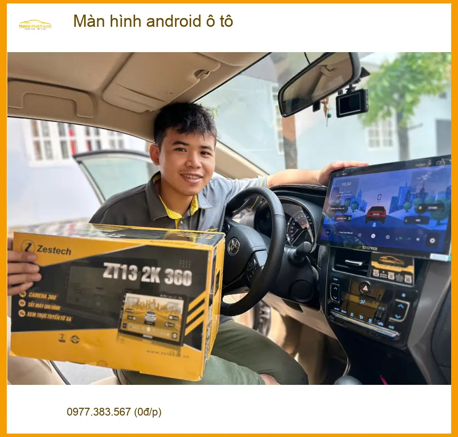 Chị Mai nâng cấp màn hình android ô tô cho Hyundai Kona ở Quận 7 chất lượng ảnh thực tế 5